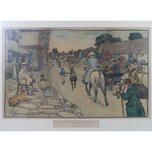 462 - Cecil Charles Windsor Aldin Two The Blue Market Races chromolithographs 