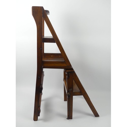 499 - A 19th century oak metamorphic chair to library steps, 86cm x 42cm.
Collection own Courier Only.