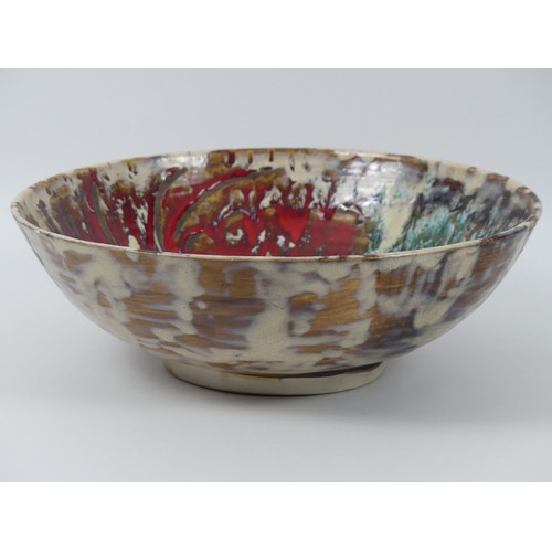 385A - An Alfeld Vallauris art pottery bowl, 36cm diameter x 12cm.