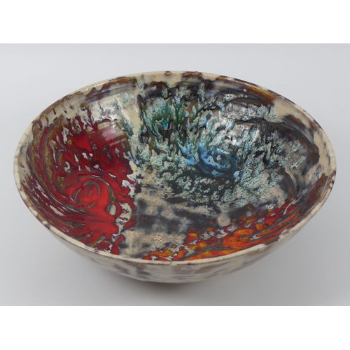 385A - An Alfeld Vallauris art pottery bowl, 36cm diameter x 12cm.