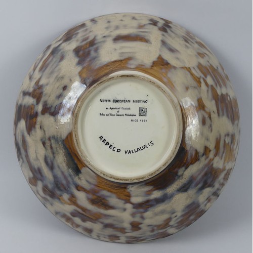 385A - An Alfeld Vallauris art pottery bowl, 36cm diameter x 12cm.