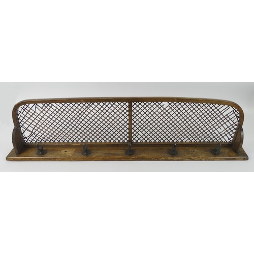 487 - Vintage Oak railway coat and luggage rack, 100cm x 26cm.
Collection own Courier Only.