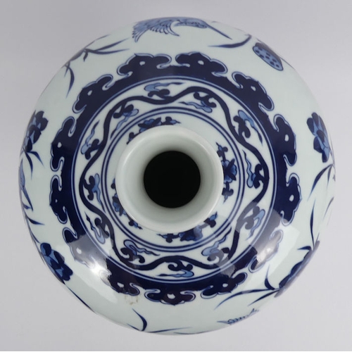 388 - Chinese Mei-Ping blue and white porcelain vase and stand, 44cm.