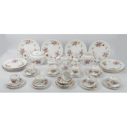 363 - Fifty pieces of Royal Crown Derby 'Posies' pattern tableware, including a teaset and plates, highest... 