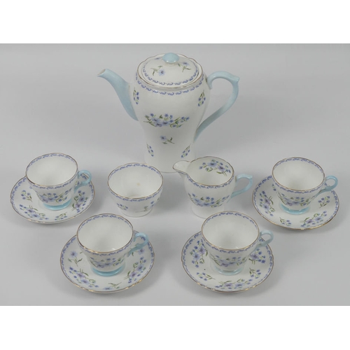 385 - Shelley 'Forget me Not' pattern eleven piece coffee set, 17cm.