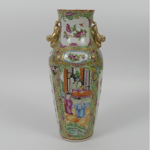 384 - A 19th century Chinese Canton Famille Rose vase, 25cm.