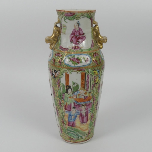 384 - A 19th century Chinese Canton Famille Rose vase, 25cm.