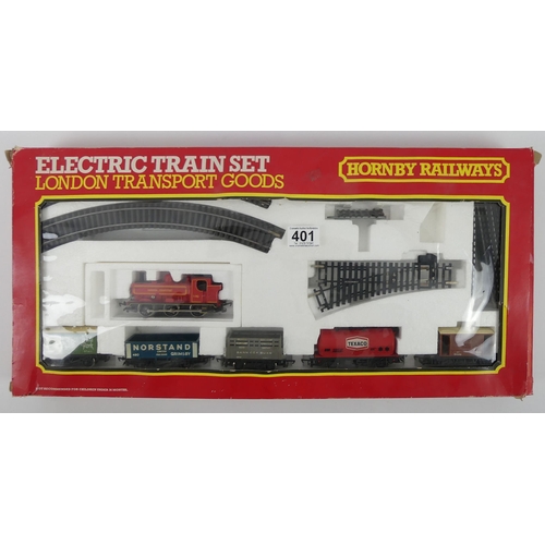 391 - A boxed Hornby R690 'London Transport Goods' electric train set 00 gauge.