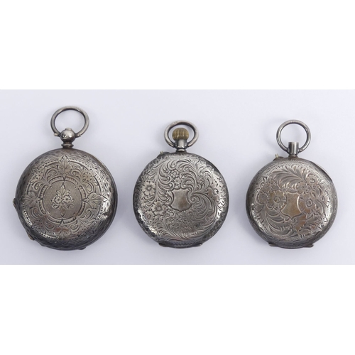 101 - Victorian silver full hunter pocket watch and two open face silver pocket watches, hunter 36.5mm x 5... 