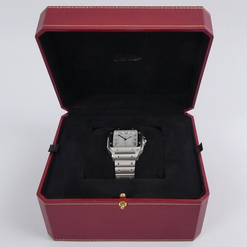 109 - A Cartier, Santos de Cartier, automatic stainless steel gents watch, with original box which was pur... 