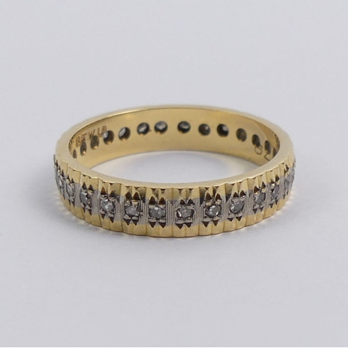 10D - 18ct gold, diamond full eternity ring, 3.1 grams, 3.2mm, size L 1/2.