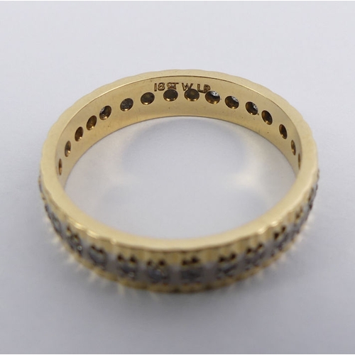 10D - 18ct gold, diamond full eternity ring, 3.1 grams, 3.2mm, size L 1/2.