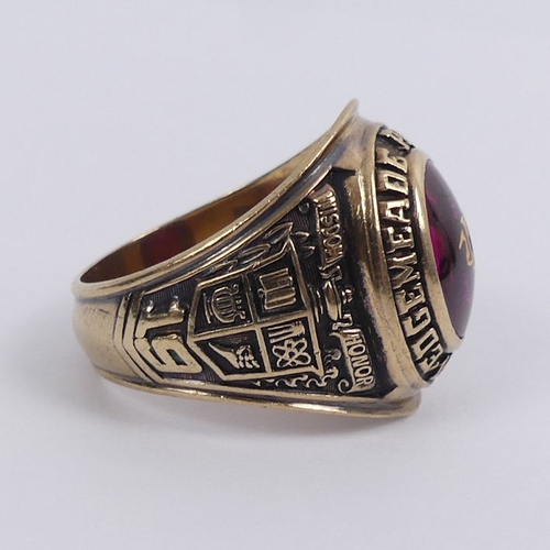 25 - 10ct gold Edgemeade Preparatory American College ring, 12.5 grams, 20.6mm, size S 1/2.