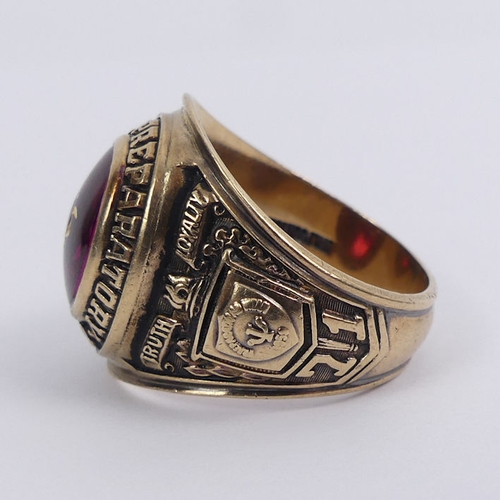 25 - 10ct gold Edgemeade Preparatory American College ring, 12.5 grams, 20.6mm, size S 1/2.