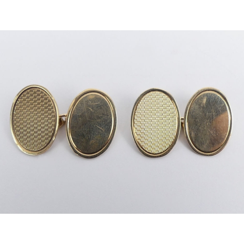 51 - A pair of 9ct gold cufflinks, Birm. 1922, 4.8 grams, 16.8mm x 12mm.