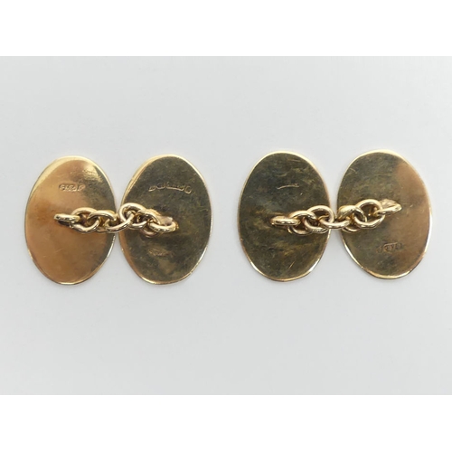 51 - A pair of 9ct gold cufflinks, Birm. 1922, 4.8 grams, 16.8mm x 12mm.