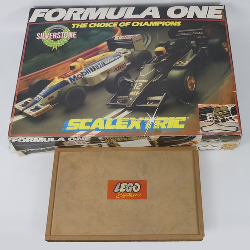 393 - A Boxed Scalextric C741 Formula 1 racing set together with a box of Lego.