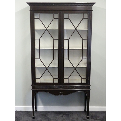 487 - A 1920's mahogany Chippendale style glaze fronted display cabinet, 182cm x 100cm x 36cm.
Collection ... 