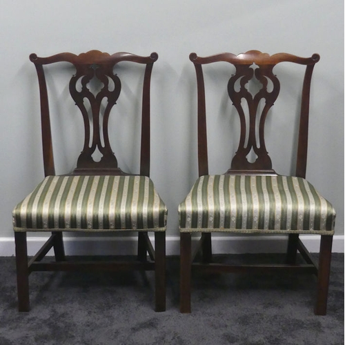 494 - A pair of Georgian mahogany side chairs, 92cm x 56cm. Collection own courier only.