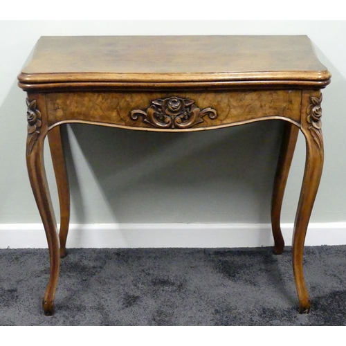 500 - An early 20th century walnut card table, 122cm x 125cm x 37cm. Collection own courier only.