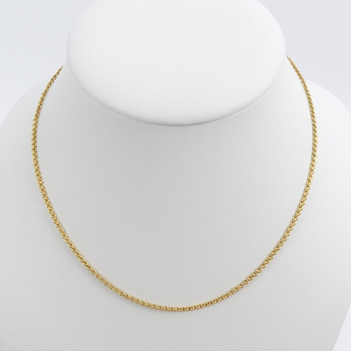 12 - 15ct yellow gold belcher link chain, 6.5 grams, 42.5cm x 1.8mm.