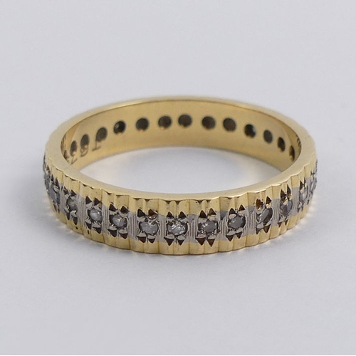 10D - 18ct gold, diamond full eternity ring, 3.1 grams, 3.2mm, size L 1/2.