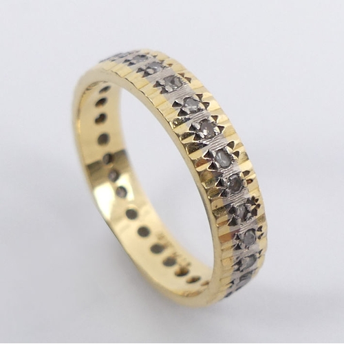 10D - 18ct gold, diamond full eternity ring, 3.1 grams, 3.2mm, size L 1/2.