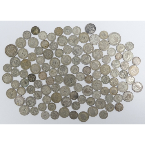 Various UK pre 1947 silver coins, 448 grams.