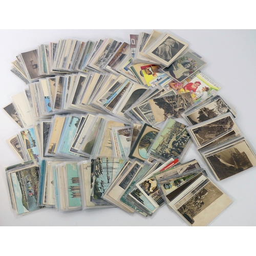 350 Vintage Postcards to include topographical, military and comical ...