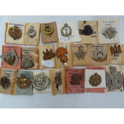 118 - Twenty WWII British Army regimental cap badges