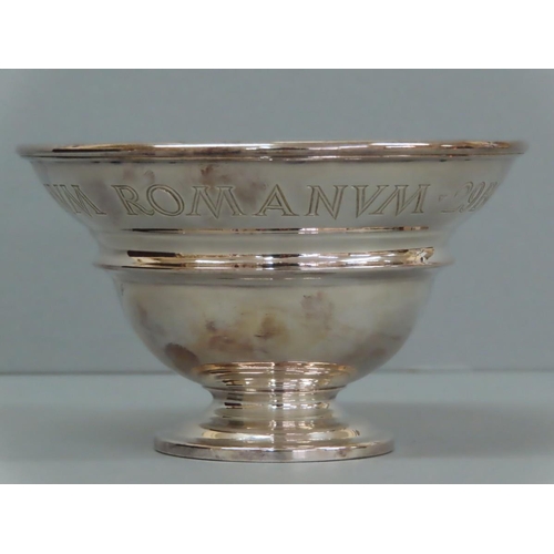 5 - Sterling silver tazza and spoon engraved 