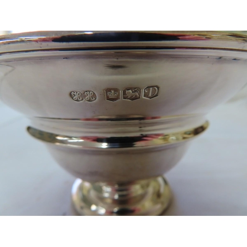 5 - Sterling silver tazza and spoon engraved 