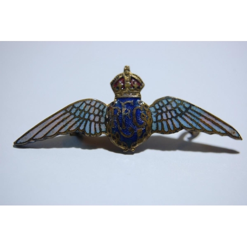 61 - Enamel and metal brooches - Royal Flying Corps