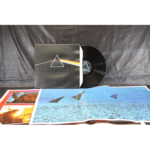 1 - Pink Floyd - Dark Side of the Moon SHVL 804 - blue outlined triangle - with posters