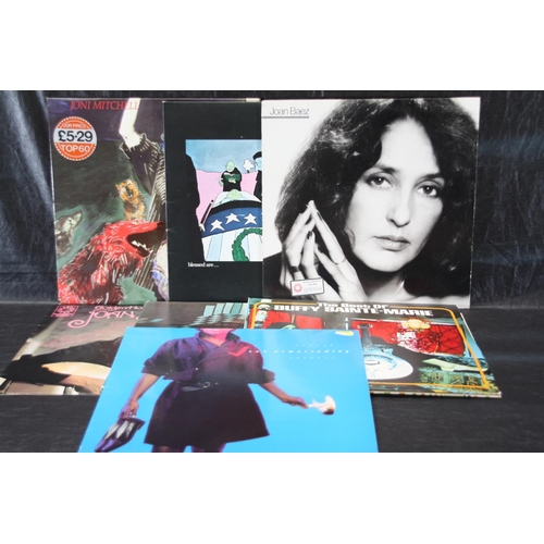 14 - A small collection of female singer songwriters - Joni Mitchell, Joan Baez, Buffy Sainte-Marie and J... 