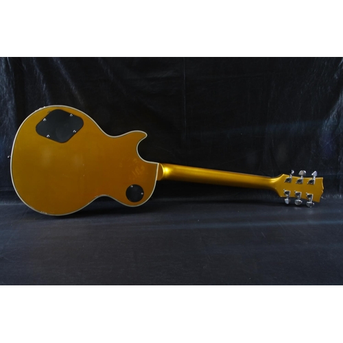 24 - Sparkly Gold Groove Les Paul style guitar - double humbucker pickups , three way toggle switch, acti... 