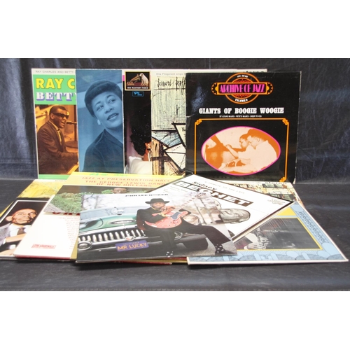 39 - A good collection of blues, jazz and R&B LPs including Ray Charles, Ella Fitzgerald, Louis Armstrong... 