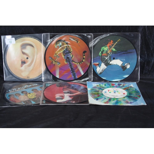 42 - Six picture discs and coloured vinyl - The Tubes (AMS7423), Linda Ronstadt (K13149P), The Jacksons (... 