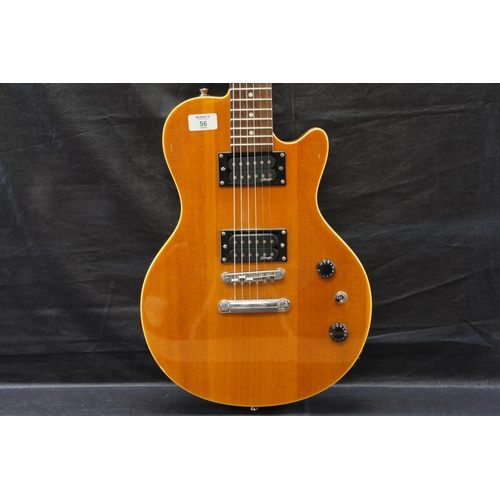 56 - Stagg Les Paul style guitar butterscotch coloured - double humbucker pickups, three way toggle switc... 