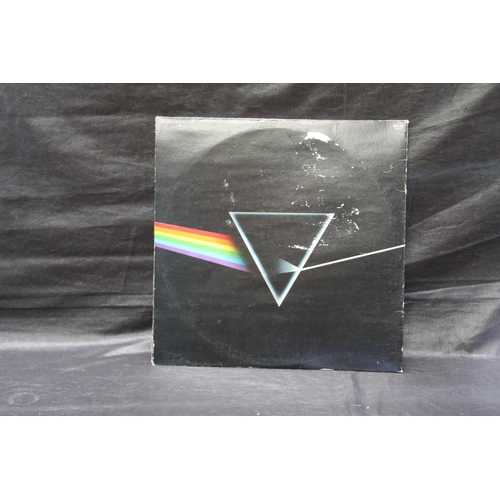 62 - Pink Floyd - Dark Side of the Moon SHVL 804 - blue outlined triangle - no posters - tatty cover