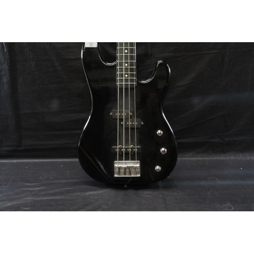 72 - Axe black 4 string bass guitar with chrome hardware - P bass style