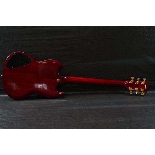 80 - Vintage SG electric guitar, two humbucker pickups, three way toggle switch, four volume / tone pots ... 