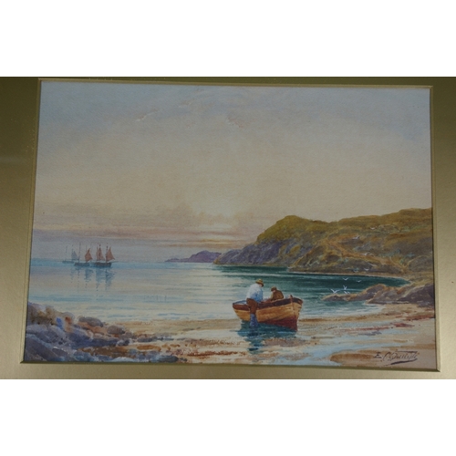 107 - Ernest C Quayle (1872-1946), 1) Looking towards Bradda Head, 2) Manx coastline, Watercolours, Signed... 