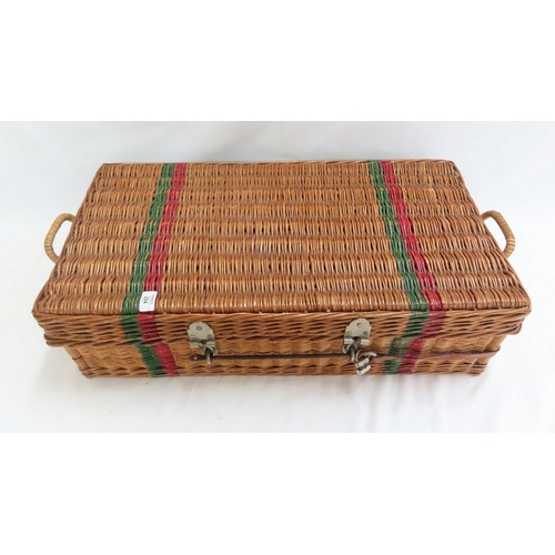 204 - An Edwardian picnic hamper for four persons complete with spirit stove, kettle, etc.