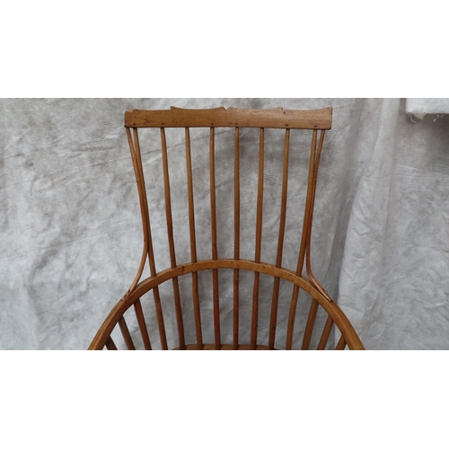 217 - 19thC ash comb back Windsor chair with shaped top rail, wrap around arms solid seat on turned legs. ... 