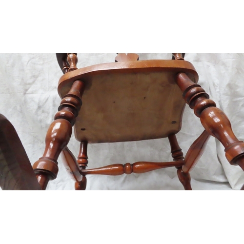 220 - Good quality Victorian yew wood comb back Windsor rocking chair matching lot 219. Ht. 42 ins., width... 