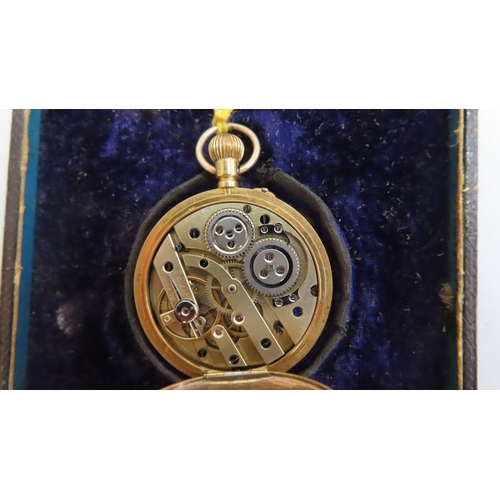 238 - 18ct gold hunter top-winding pocket watch by J.W. Benson (working)