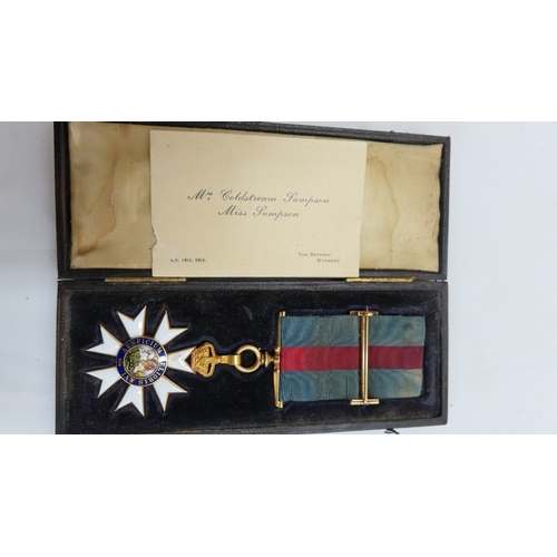 239 - Most Distinguished Order of St Michael and St George with ribbon and clamp, possibly awarded to Capt... 