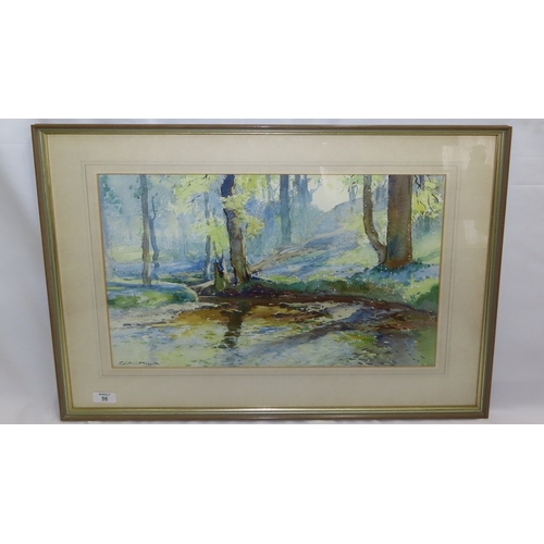 56 - William Hoggatt (RI (1879-1961) British, Spring time Colby Glen, Watercolour, Signed label verso, 15... 