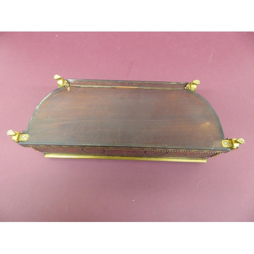 122 - Good 19thC French red boulle work and ormolu mounted box with lift up lid, fold down front, curved s... 